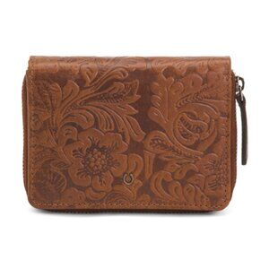 WILD WEST Leather Medium Zip Around Wallet